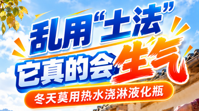 群防群治·百日攻坚丨乱用“土法”它真的会“生气”，冬天莫用热水浇淋液化瓶